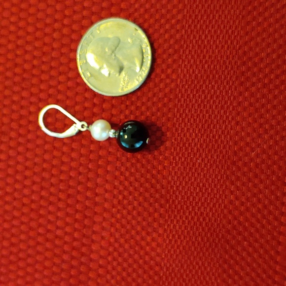 925 sterling black onyx and pearl +one extra earring - Picture 5 of 5